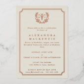 オイスターMDカドゥセウス+ローレルリース卒業 箔招待状 (正面)