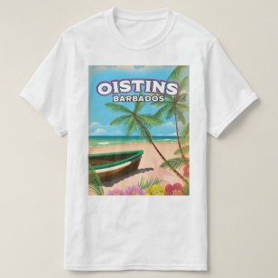 オイスティンズ バルバドス ビンテージ ビーチ ポスター Tシャツ