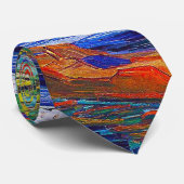 オイズ川の土手で漕ぐボート ネクタイ (ロール)