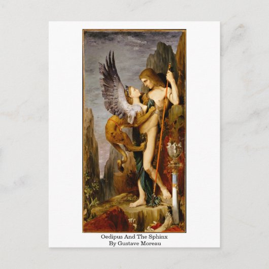 オイディプスとスフィンクスby Gustave Moreau ポストカード (正面)