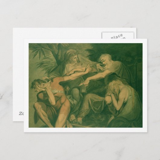 オイディプスは息子ポリニスをカール – "破滅に行く, S ポストカード (正面/裏面)