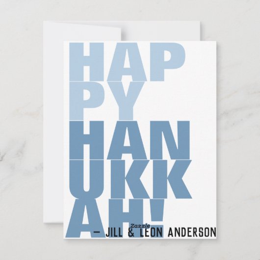 オイトゥザワールドハッピーおもしろいハヌッカブルー（ユダヤ教）メノラー シーズンカード (裏面)