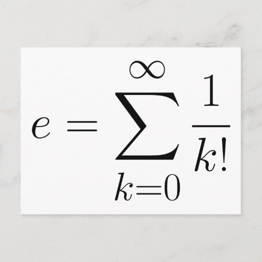 オイラーの数系列 ポストカード (正面)