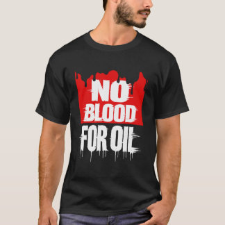 オイルのために血を流さない アメリカ国旗を誇りに思う ロング Tシャツ