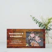 オイルフェイクドウッド板パーソナライズされたカスタム セーブザデート (スタンド正面)