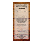 オイルフェイクドウッド板パーソナライズされたカスタム ラックカード (正面)