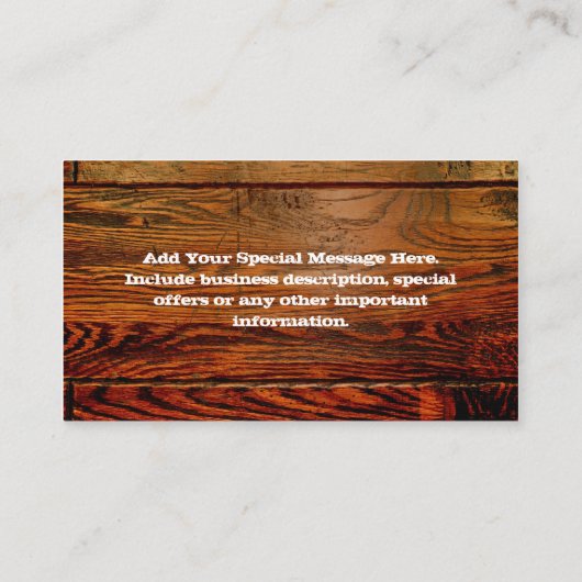 オイルフェイクドウッド板パーソナライズされたカスタム 名刺 (裏面)