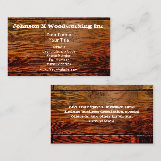オイルフェイクドウッド板パーソナライズされたカスタム 名刺 (正面/裏面)