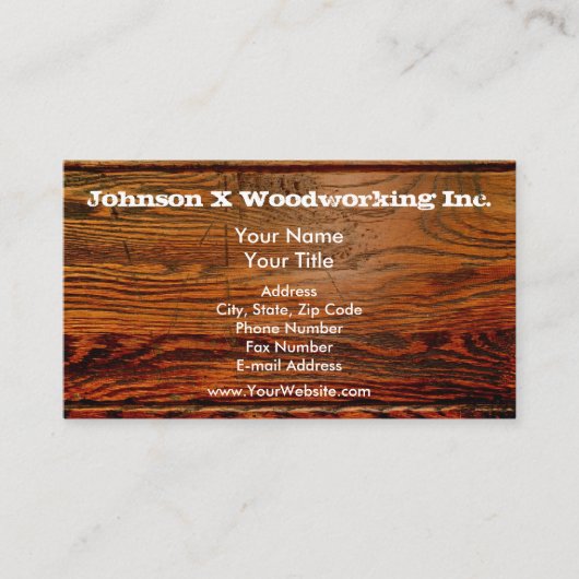 オイルフェイクドウッド板パーソナライズされたカスタム 名刺 (正面)