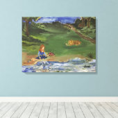 オイルペインティングオリジナルインプリントデイinザパークサー キャンバスプリント (インサイチュ (ウッドフロア))