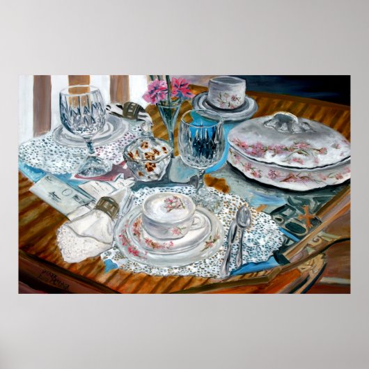 オイルペインティングスチルライフプリントレースヴァース中国 ポスター (正面)