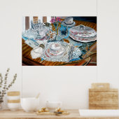 オイルペインティングスチルライフプリントレースヴァース中国 ポスター (キッチン)