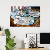 オイルペインティングスチルライフプリントレースヴァース中国 ポスター (ホームオフィス)