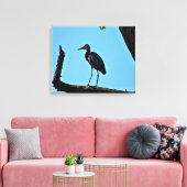 オイルペインティング素晴らしスタイルブルーヘロンキャンバス キャンバスプリント (インサイチュ (リビング))