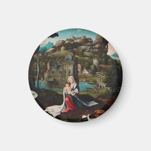 オイルペイントの愛 ウッドウォールアート マグネット (正面)