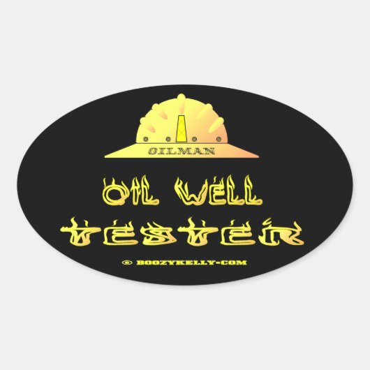 オイルマン、ウェルテスター、油場、油、ガス、懸命帽子 楕円形シール (正面)