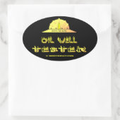 オイルマン、ウェルテスター、油場、油、ガス、懸命帽子 楕円形シール (バッグ)