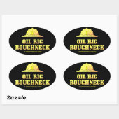 オイルマン、油リグラフネック、ブラック金ゴールド、ガス、ギフト 楕円形シール (シート)