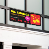 オイル交換カスタムバナー 横断幕 (ビルの外側)