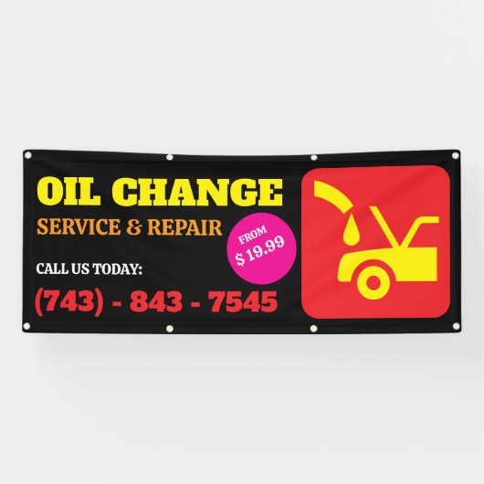オイル交換カスタムバナー 横断幕 (横)