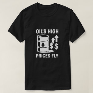 オイル価格高騰で飛行 Vintage Gas Pump Humor インフレ Tシャツ