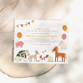 オインクモーコックドゥードゥーおもしろいファームバースデーパーティー ポストカード