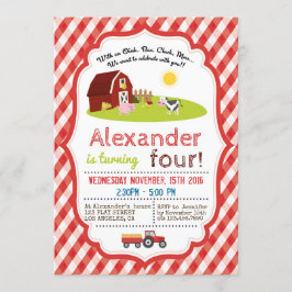 オインク、バア、クルック、農場の誕生日パモーーティーと共に 招待状