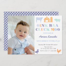 オインバアククモーファルミヤードアニマルバースデーパーティー 招待状