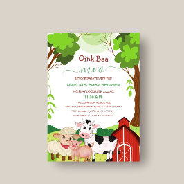 オインバア小モー動物ベビーシャワー招待状 招待状