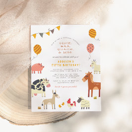 オインバカックフモーァームアニマルバースデーパーティー ポストカード