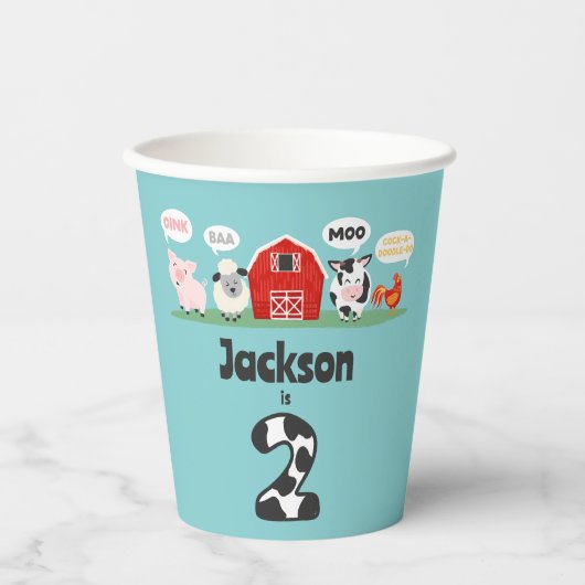 オインバモーア第2期バースデーファームアニマルキッズ 紙コップ (正面)