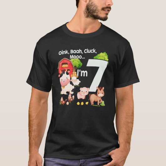 オインバモーアI'm 7ファームテーマ誕生日7歳 Tシャツ (正面)