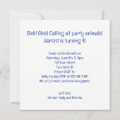 オイン!オイン!すべてのパーティー動物を呼び出す,ファーム招待状 招待状 (裏面)