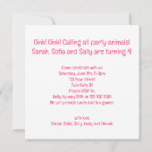 オイン!オイン!すべてのパーティー動物を呼び出す,ファーム招待状 招待状 (裏面)