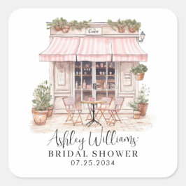 オイ イエス パリ フレンチ カフェ ブライダル シャワー スクエアシール