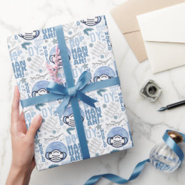 オイ・トゥ・ザ・ワールドおもしろいムスク・ハヌッカブルー（ユダヤ教）メノラー ラッピングペーパー