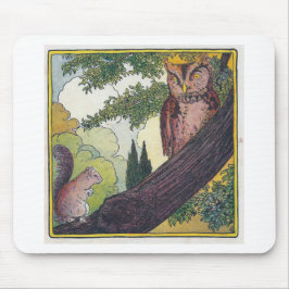 オウは木に座るオウム マウスパッド