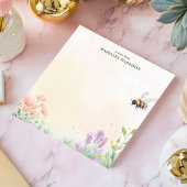 オウゴンシュウミツバチの花の庭 オーダーメイドの名前入り ノートパッド