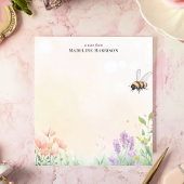 オウゴンシュウミツバチの花の庭 オーダーメイドの名前入り ノートパッド