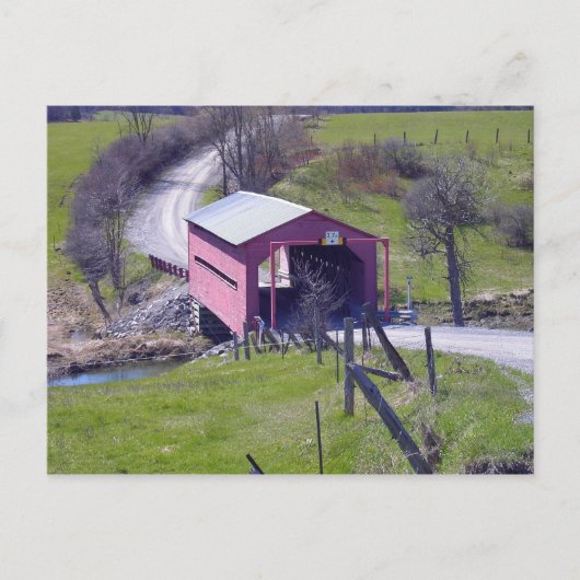 オウタウエの屋根付き橋 ポストカード (正面)