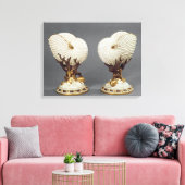 オウチラスの形をしたワーチェスターの花瓶 キャンバスプリント (インサイチュ (リビング))