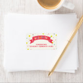 オウハッおもしろいバナー紙吹雪ホリデー差出人住所 ラベル (インサイチュ)