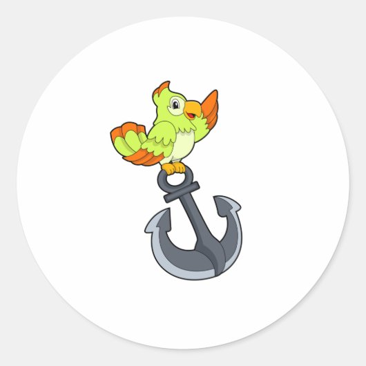 オウムいかり ラウンドシール (正面)