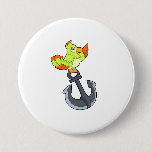 オウムいかり 缶バッジ (正面)