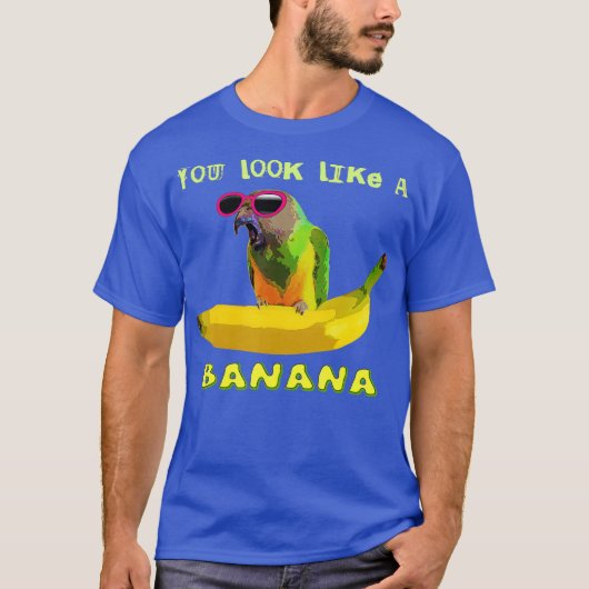 オウムおもしろいとバナナ Tシャツ (正面)