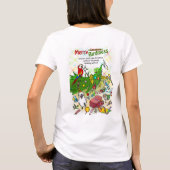 オウムおよびクリスマスツリー Tシャツ (裏面)