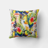 オウムおよびシュロの葉 クッション (裏面)