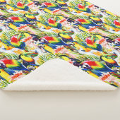 オウムおよびシュロの葉 シェルパブランケット (3/4)