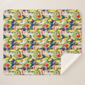 オウムおよびシュロの葉 シェルパブランケット (正面(横))