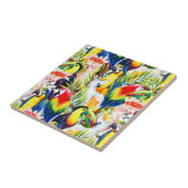 オウムおよびシュロの葉 タイル (側面)